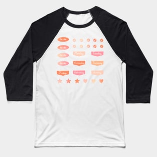 Back to School Pink and Coral Gradient Weekly Planner Baseball T-Shirt